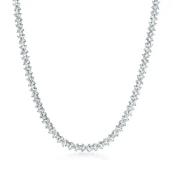 Tiffany & Co. Tiffany Victoria® alternating graduated necklace in platinum with diamonds. | ^ Necklaces & Pendants|Platinum Jewelry