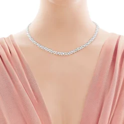 Tiffany & Co. Tiffany Victoria® alternating graduated necklace in platinum with diamonds. | ^ Necklaces & Pendants|Platinum Jewelry
