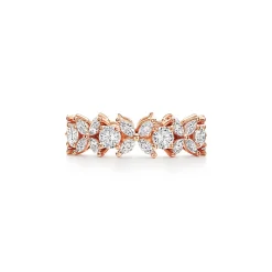 Tiffany & Co. Tiffany Victoria® alternating diamond band ring in 18k rose gold. | ^ Rings|Stacking Rings