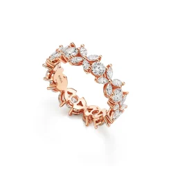 Tiffany & Co. Tiffany Victoria® alternating diamond band ring in 18k rose gold. | ^ Rings|Stacking Rings