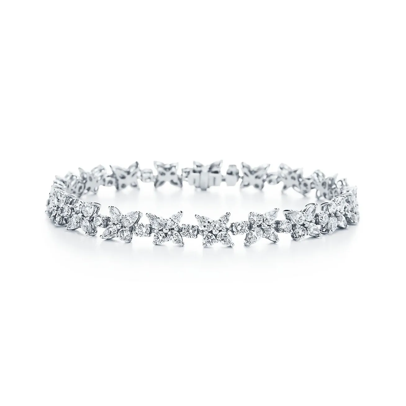 Tiffany & Co. Tiffany Victoria® Cluster Tennis Bracelet in Platinum with Diamonds | ^ Bracelets|Platinum Jewelry