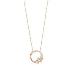Tiffany & Co. Tiffany Victoria® diamond vine circle pendant in 18k rose gold, small. | ^ Necklaces & Pendants|Gifts for Her