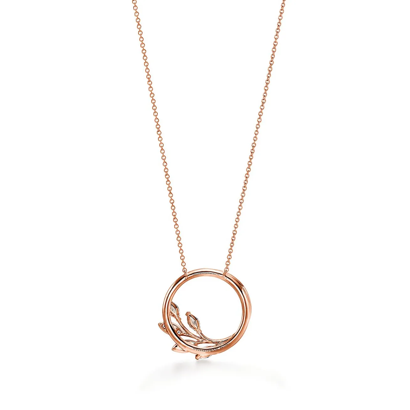 Tiffany & Co. Tiffany Victoria® diamond vine circle pendant in 18k rose gold, large. | ^ Necklaces & Pendants|Rose Gold Jewelry