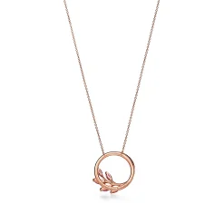 Tiffany & Co. Tiffany Victoria® Diamond Vine Circle Pendant with Pink Sapphires in Rose Gold | ^ Necklaces & Pendants|Gifts for Her