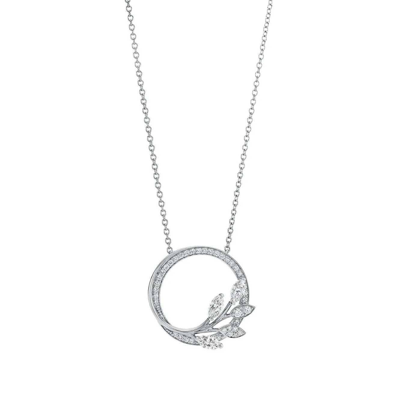 Tiffany & Co. Tiffany Victoria® diamond vine circle pendant in platinum, small. | ^ Necklaces & Pendants|Gifts for Her