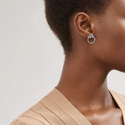 Tiffany & Co. Tiffany Victoria® diamond vine circle earrings in platinum, small. | ^ Earrings|Hoop Earrings