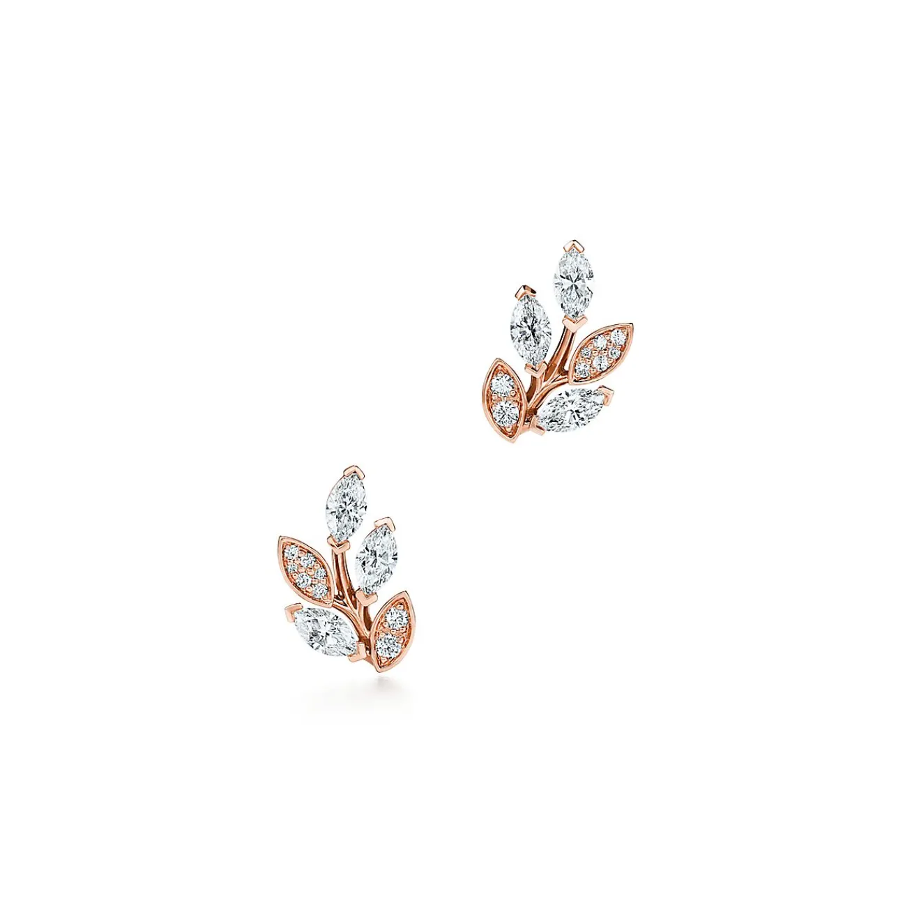 Tiffany & Co. Tiffany Victoria® diamond vine earrings in 18k rose gold, small. | ^ Earrings|Dainty Jewelry