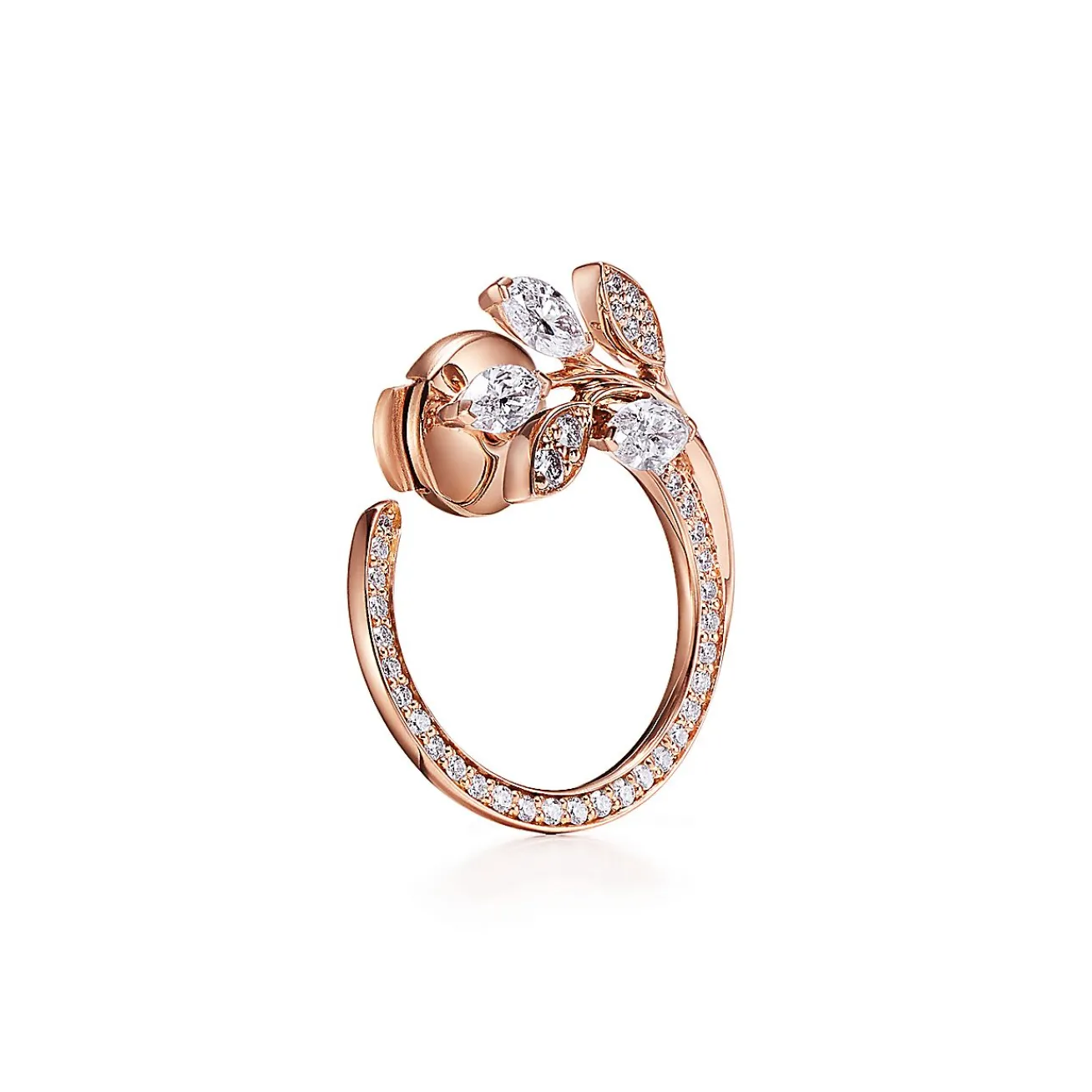 Tiffany & Co. Tiffany Victoria® diamond vine circle earrings in 18k rose gold, small. | ^ Earrings|Hoop Earrings