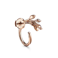 Tiffany & Co. Tiffany Victoria® diamond vine circle earrings in 18k rose gold, small. | ^ Earrings|Hoop Earrings