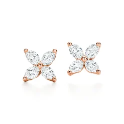 Tiffany & Co. Tiffany Victoria® earrings in 18k rose gold with diamonds, small. | ^ Earrings|Dainty Jewelry
