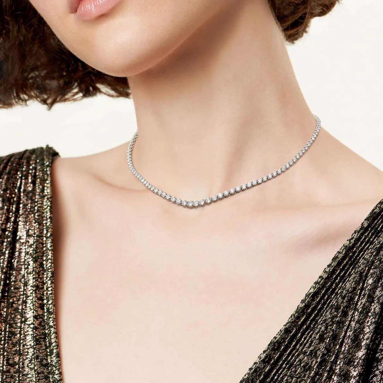Tiffany & Co. Tiffany Victoria® graduated line necklace in platinum with diamonds. | ^ Necklaces & Pendants|Platinum Jewelry