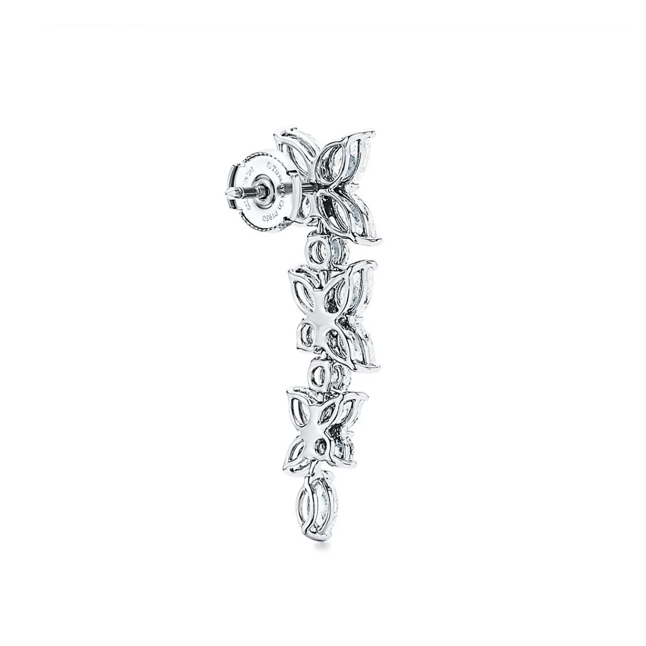 Tiffany & Co. Tiffany Victoria® mixed cluster drop earrings in platinum with diamonds. | ^ Earrings|Platinum Jewelry