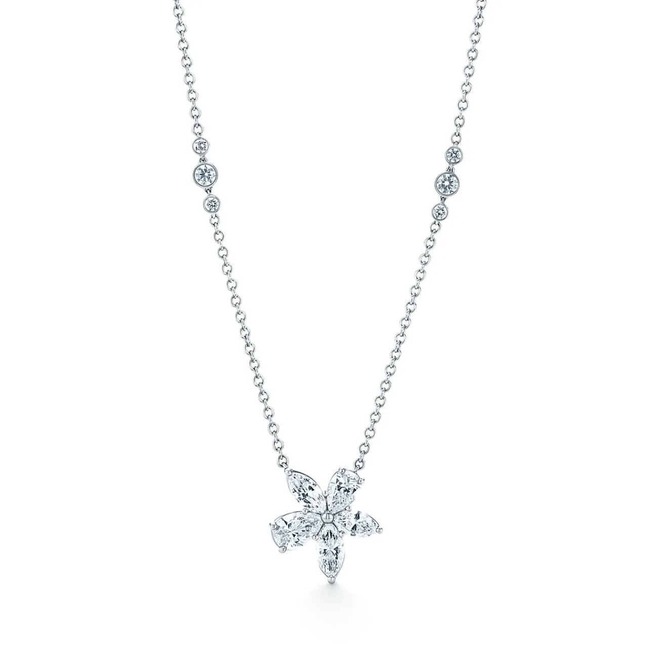 Tiffany & Co. Tiffany Victoria® mixed cluster pendant in platinum with diamonds, extra large. | ^ Necklaces & Pendants|Platinum Jewelry