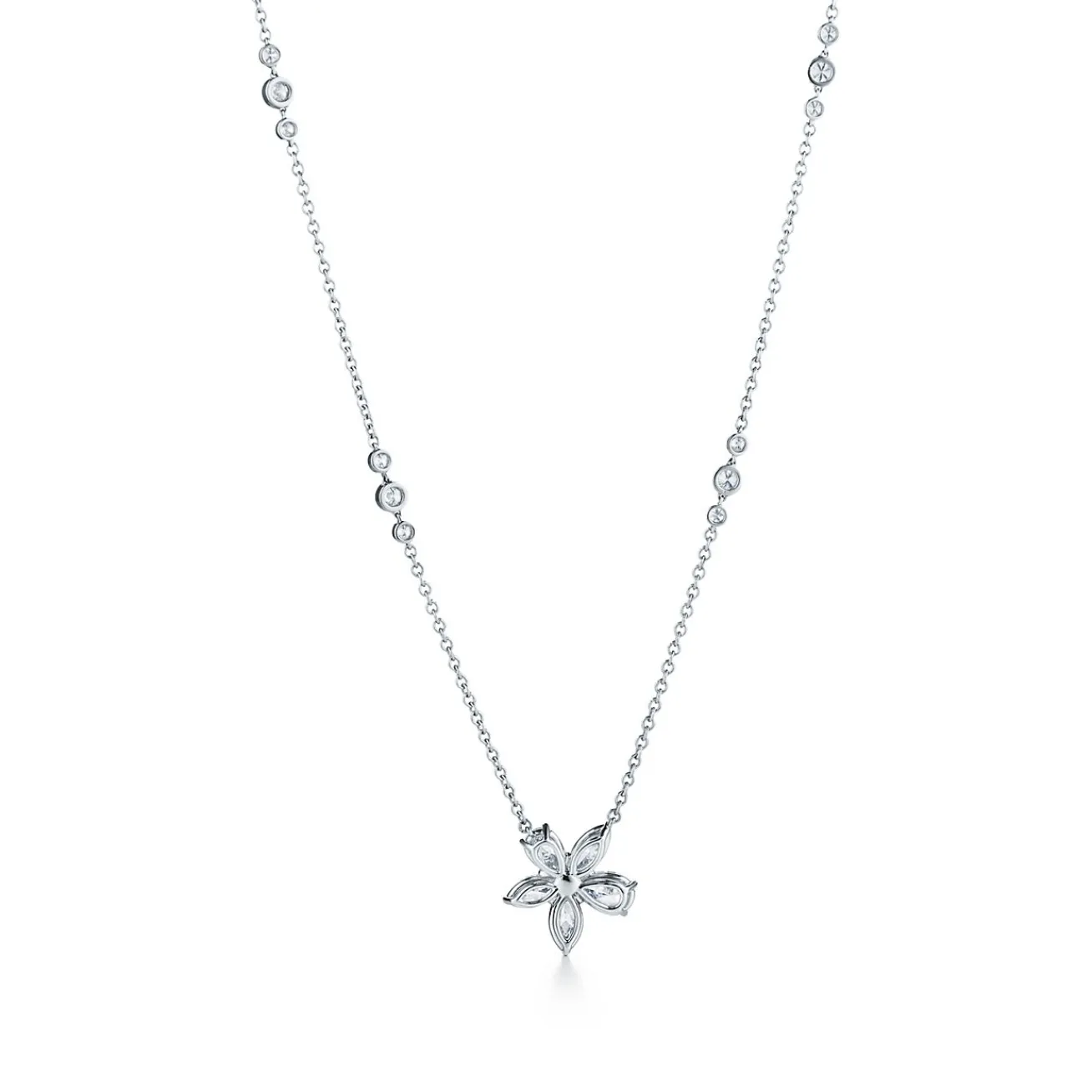 Tiffany & Co. Tiffany Victoria® mixed cluster pendant in platinum with diamonds, extra large. | ^ Necklaces & Pendants|Platinum Jewelry