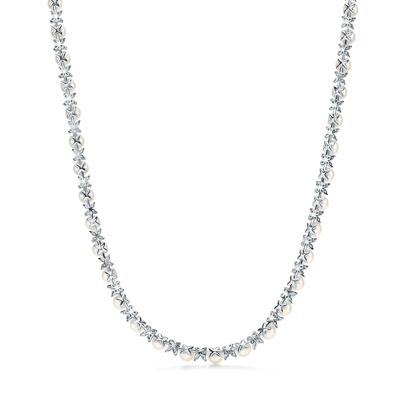 Tiffany & Co. Tiffany Victoria® necklace in platinum with Akoya pearls and diamonds. | ^ Necklaces & Pendants|Platinum Jewelry
