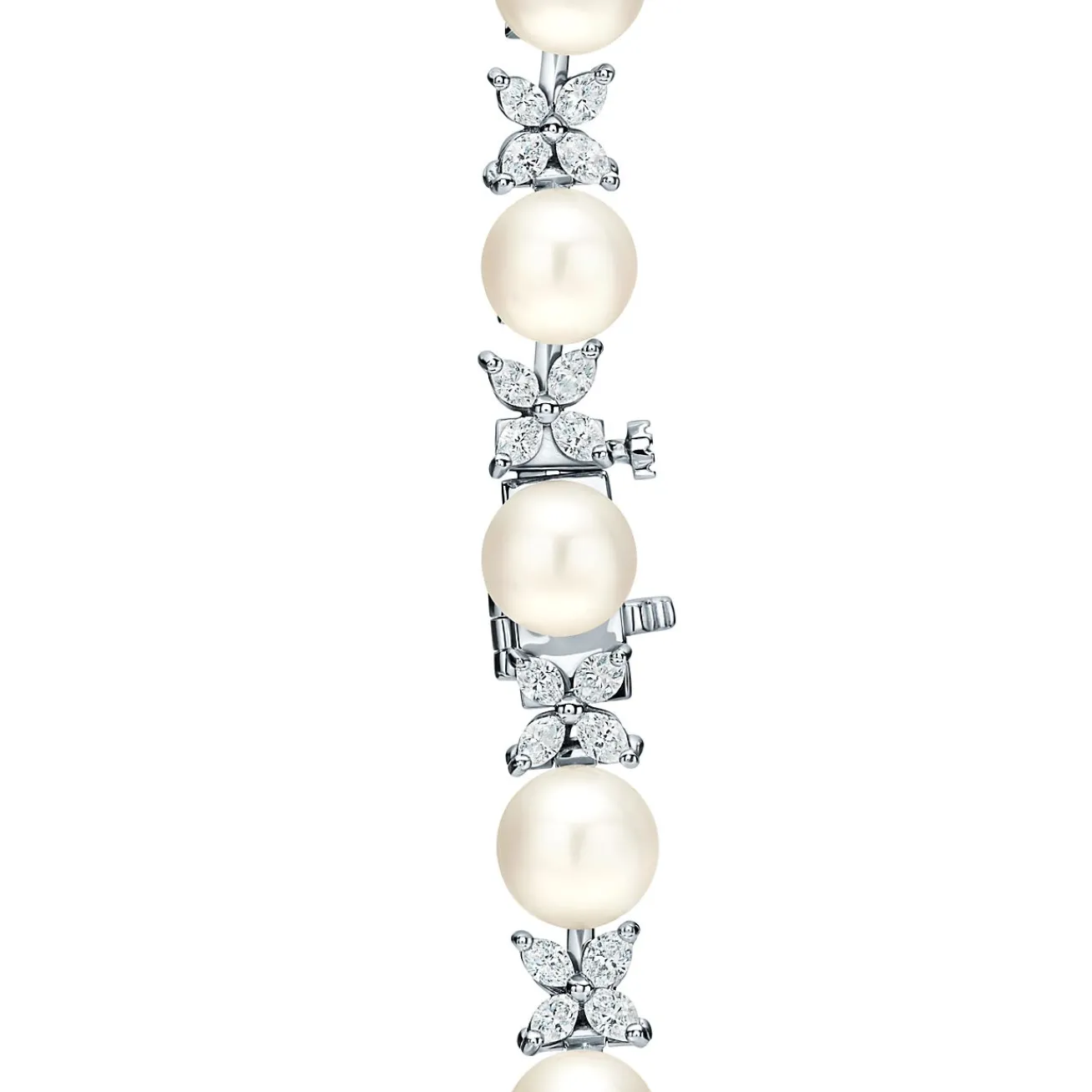Tiffany & Co. Tiffany Victoria® necklace in platinum with Akoya pearls and diamonds. | ^ Necklaces & Pendants|Platinum Jewelry