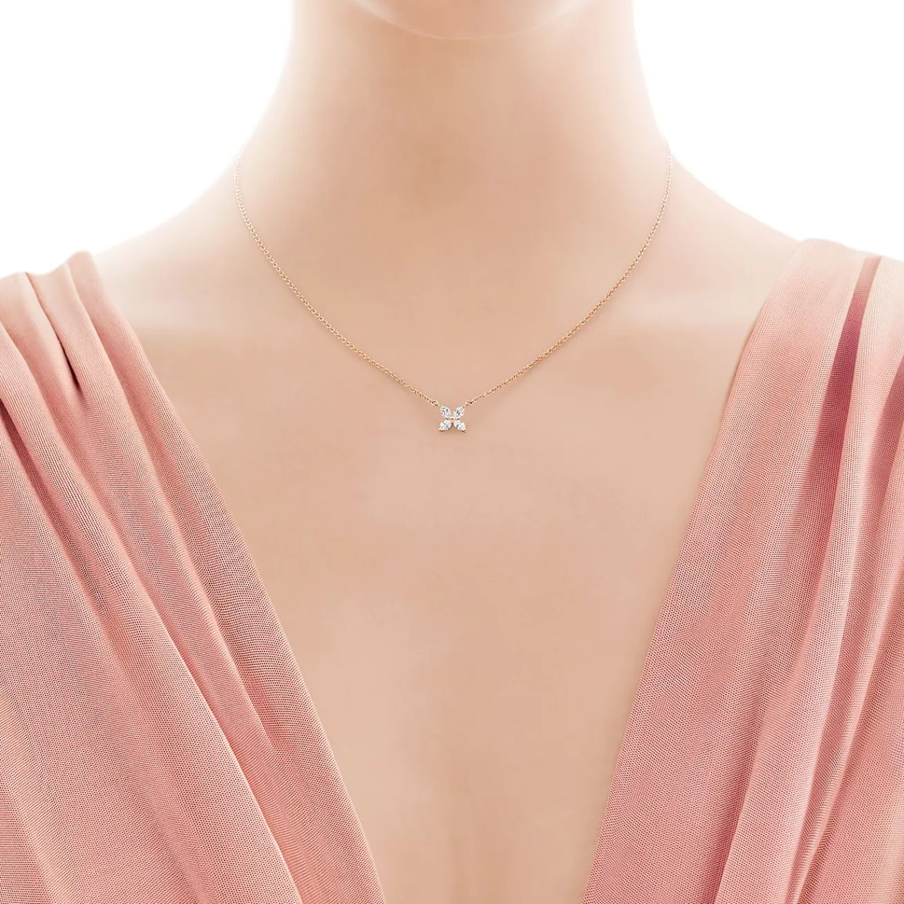 Tiffany & Co. Tiffany Victoria® pendant in 18k rose gold with diamonds, small. | ^ Necklaces & Pendants|Gifts for Her