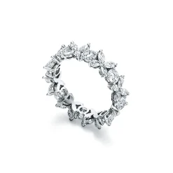 Tiffany & Co. Tiffany Victoria® Platinum and Diamond Alternating Ring | ^Women Rings|Gifts for Her
