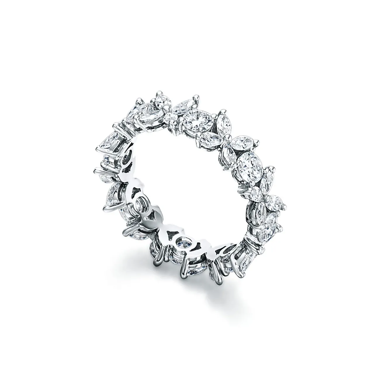 Tiffany & Co. Tiffany Victoria® Platinum and Diamond Alternating Ring | ^Women Rings|Gifts for Her