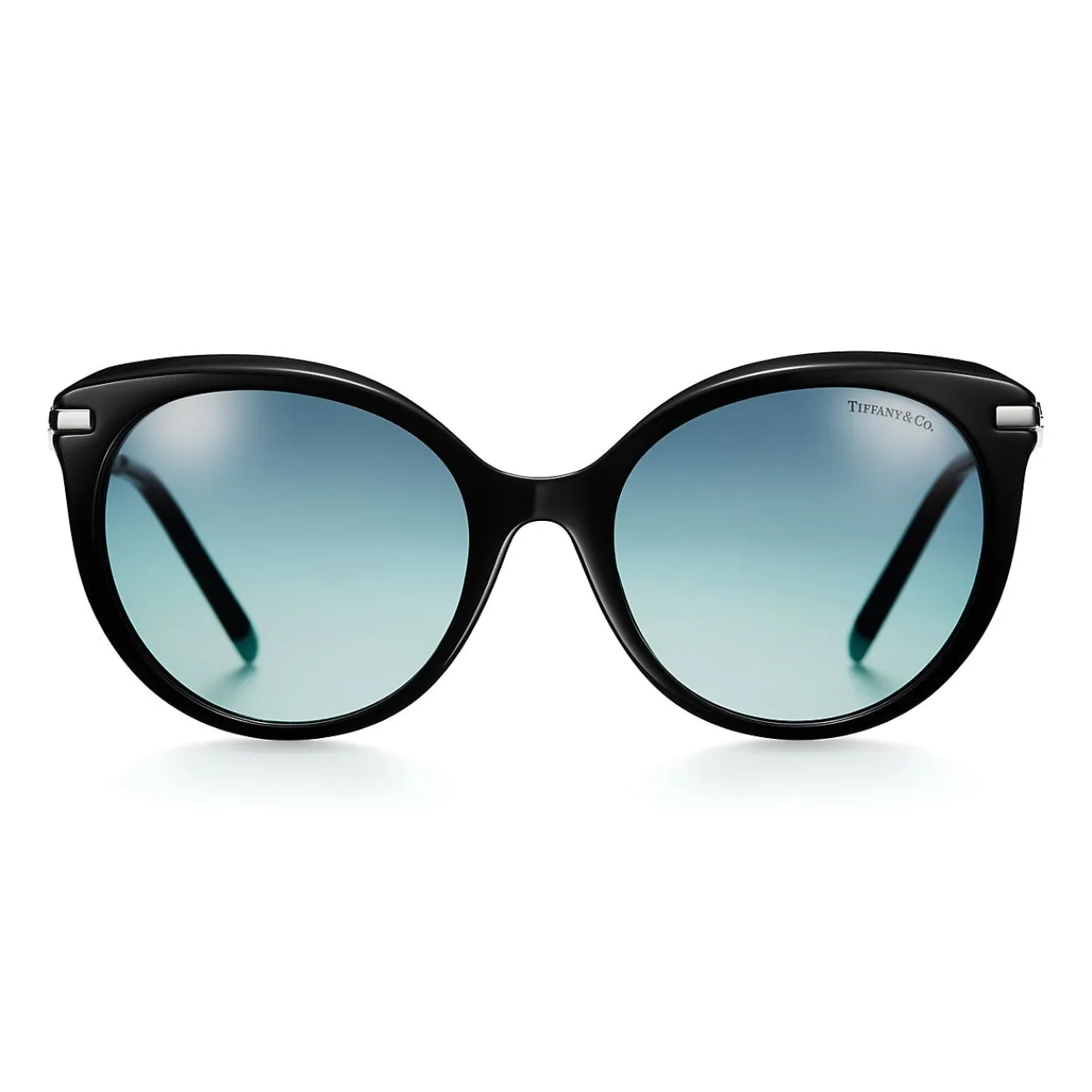 Tiffany & Co. Tiffany Victoria® Sunglasses in Black Acetate with Gradient Tiffany Blue® Lenses | ^ Tiffany Victoria®|Sunglasses