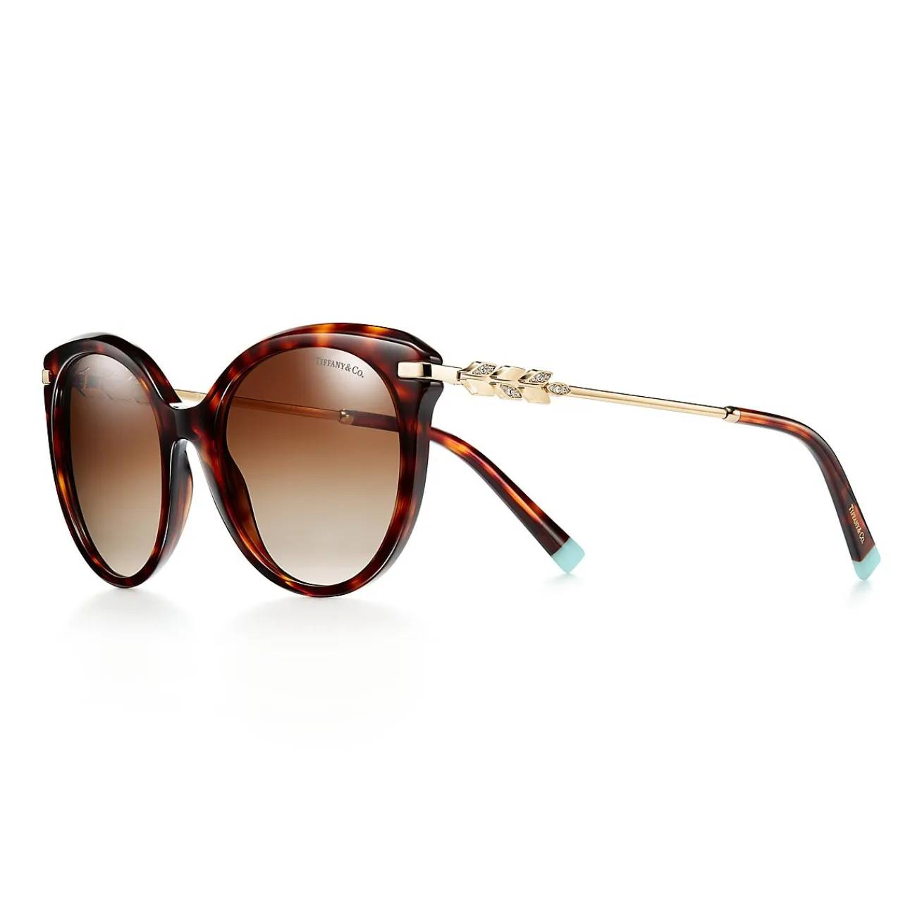 Tiffany & Co. Tiffany Victoria® Sunglasses in Tortoise Acetate with Gradient Brown Lenses | ^ Tiffany Victoria®|Sunglasses