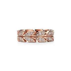Tiffany & Co. Tiffany Victoria® Vine Band Ring in Rose Gold with Diamonds, 6 mm Wide | ^ Rings|Rose Gold Jewelry