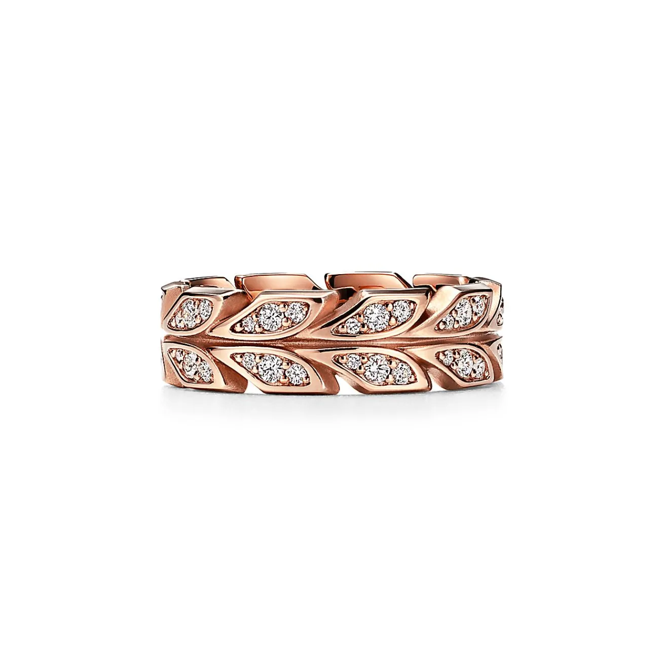 Tiffany & Co. Tiffany Victoria® Vine Band Ring in Rose Gold with Diamonds, 6 mm Wide | ^ Rings|Rose Gold Jewelry