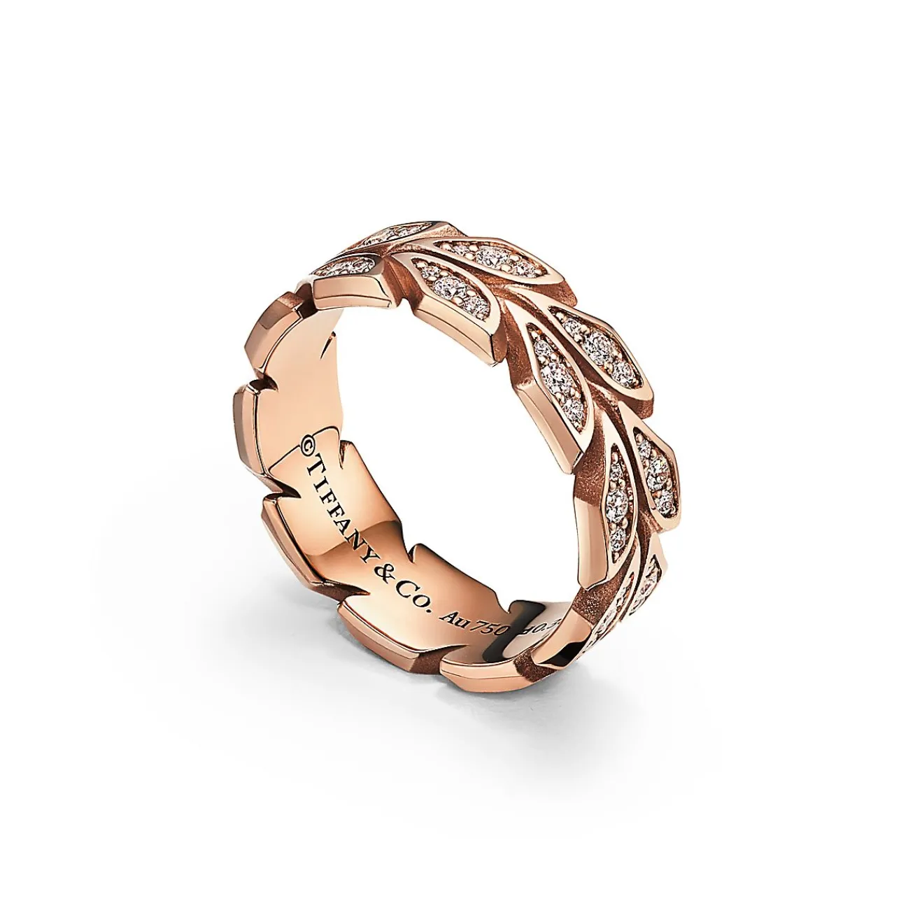 Tiffany & Co. Tiffany Victoria® Vine Band Ring in Rose Gold with Diamonds, 6 mm Wide | ^ Rings|Rose Gold Jewelry