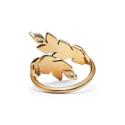 Tiffany & Co. Tiffany Victoria® Vine Bypass Ring in Yellow Gold with Diamonds | ^ Rings|Gold Jewelry