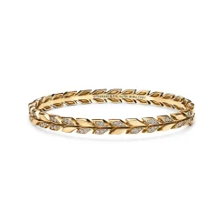 Tiffany & Co. Tiffany Victoria® Vine Hinged Bangle in Yellow Gold with Diamonds | ^ Bracelets|Gold Jewelry