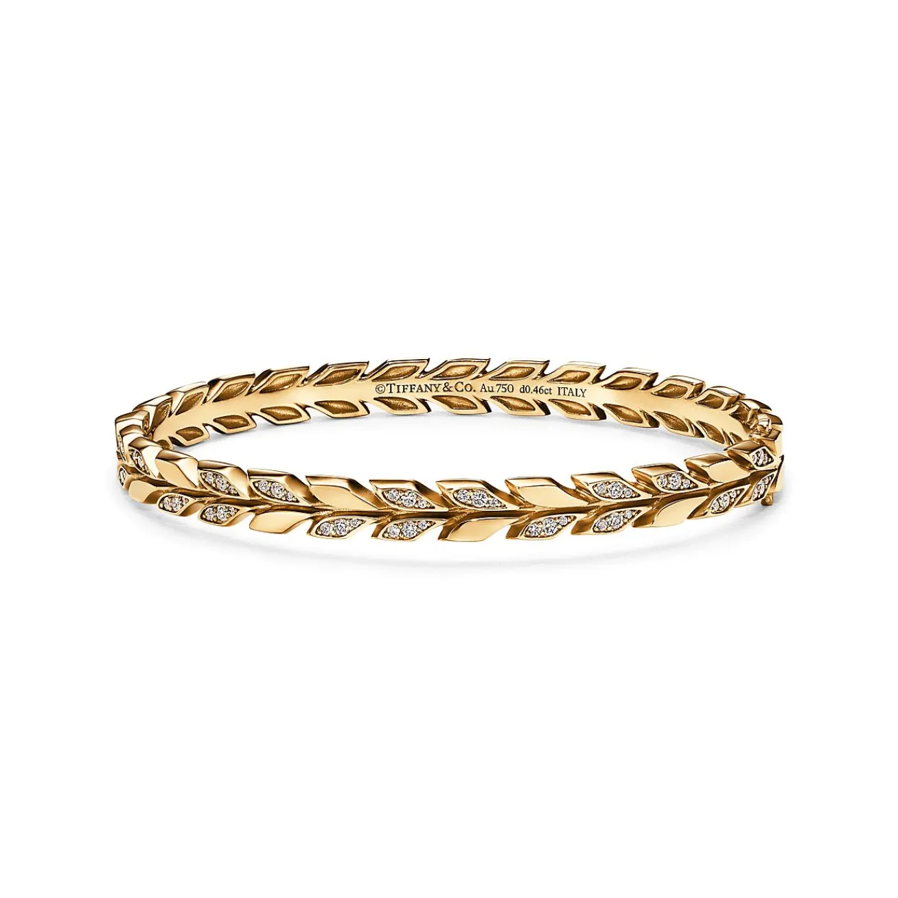 Tiffany & Co. Tiffany Victoria® Vine Hinged Bangle in Yellow Gold with Diamonds | ^ Bracelets|Gold Jewelry