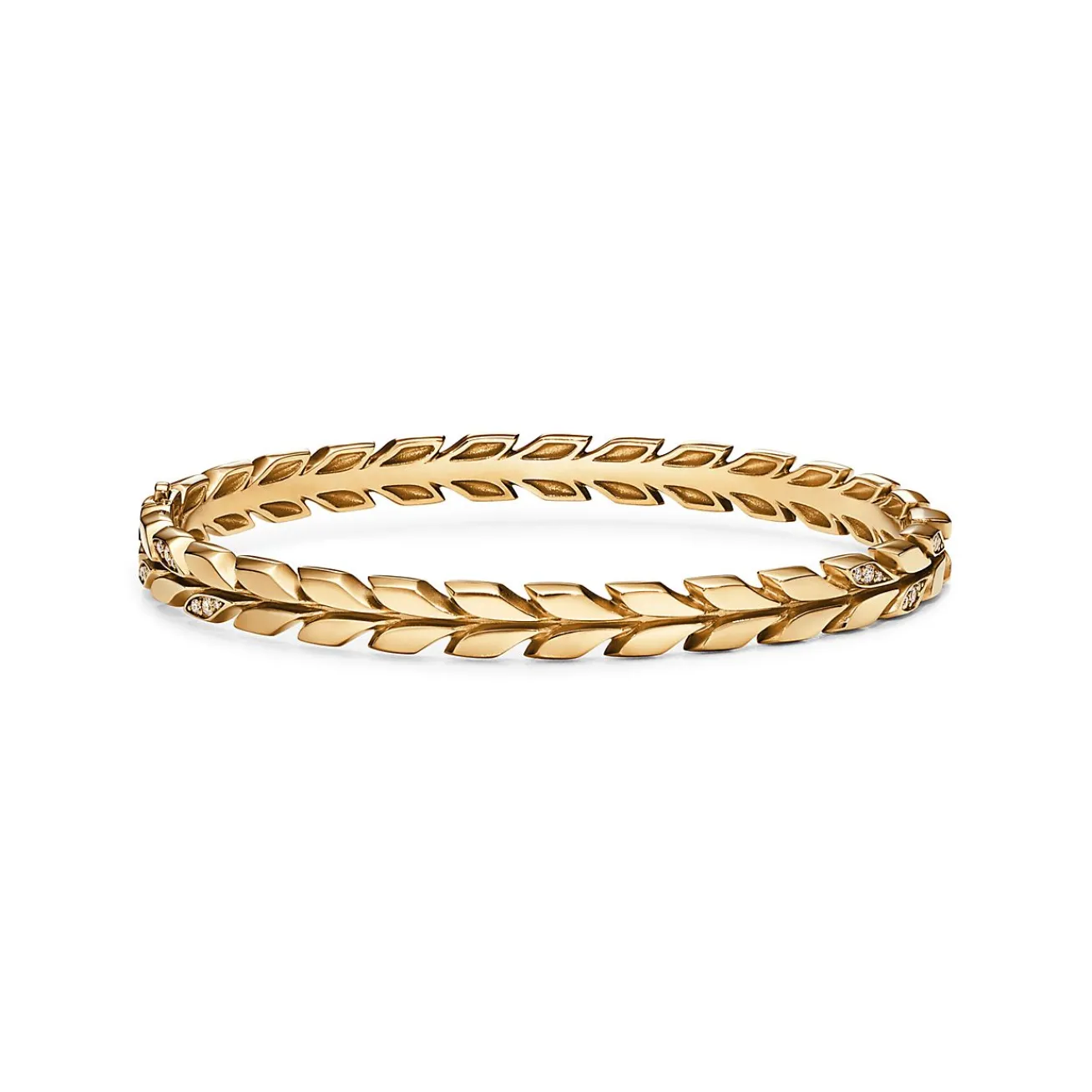 Tiffany & Co. Tiffany Victoria® Vine Hinged Bangle in Yellow Gold with Diamonds | ^ Bracelets|Gold Jewelry