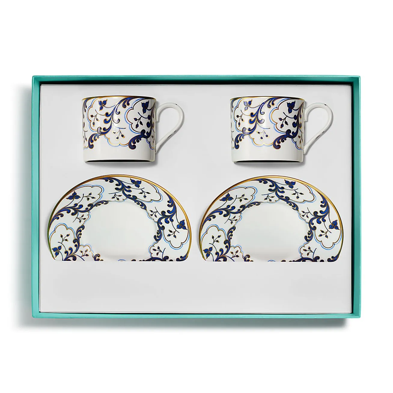 Tiffany & Co. Valse Bleue Teacup and Saucer in Bone China, Set of Two | ^ The Home|Housewarming Gifts