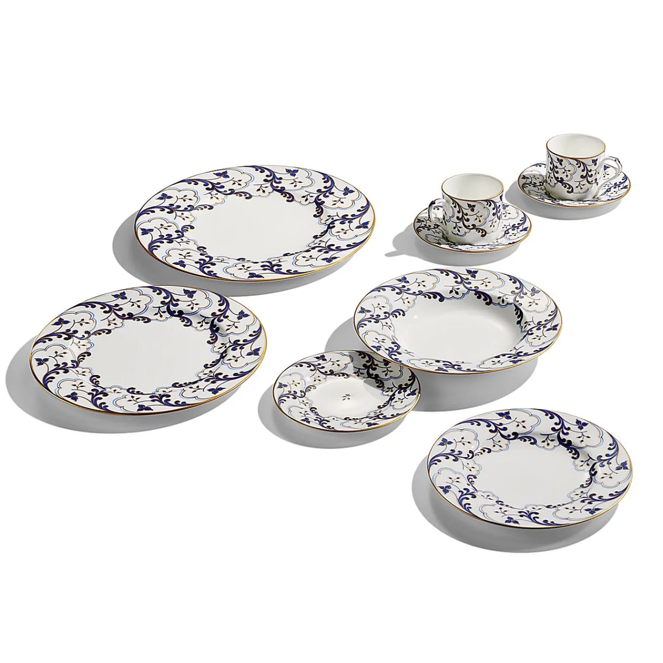 Tiffany & Co. Valse Bleue Teacup and Saucer in Bone China, Set of Two | ^ The Home|Housewarming Gifts