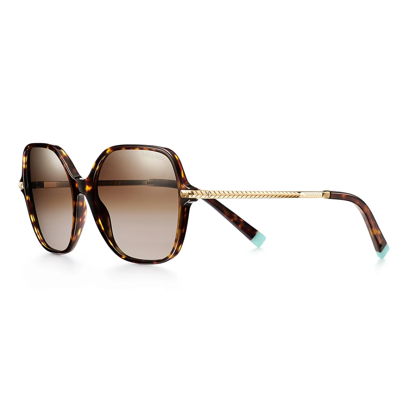 Tiffany & Co. Wheat Leaf Sunglasses in Tortoise Acetate with Gradient Brown Lenses | ^ Sunglasses