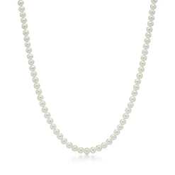 Tiffany & Co. Ziegfeld Collection pearl necklace with a silver clasp and decorative tag, 8-9 mm. | ^ Necklaces & Pendants