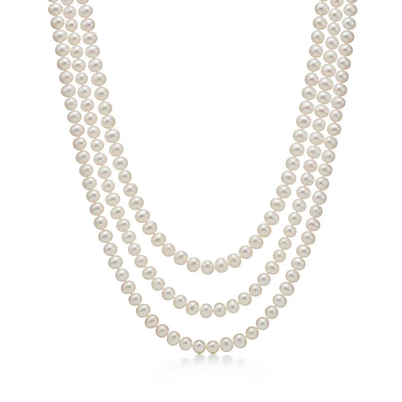 Tiffany & Co. Ziegfeld Collection Pearl Wrap Necklace with Silver Clasp, 6-7 mm | ^ Necklaces & Pendants|Sterling Silver Jewelry