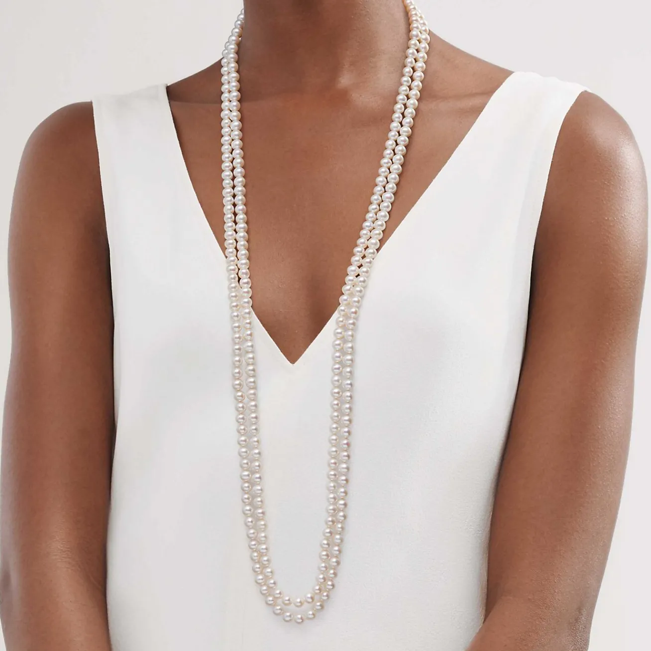 Tiffany & Co. Ziegfeld Collection Pearl Wrap Necklace with Silver Clasp, 6-7 mm | ^ Necklaces & Pendants|Sterling Silver Jewelry